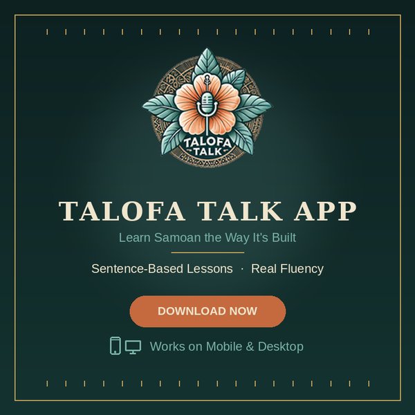 Talofa Talk Samoan language learning app promotional graphic
